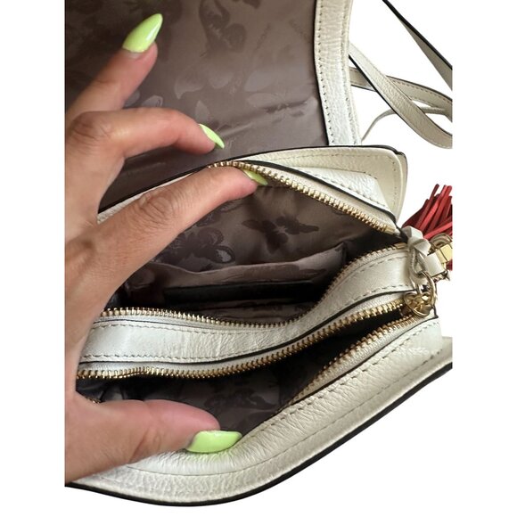 REBECCA MINKOFF White Leather Crossbody Tassle Bag - Picture 8 of 9